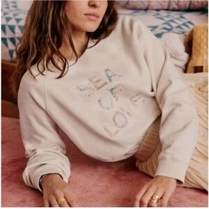 NWT Sezane x Sea New York Crewneck sweatshirt Size Small Organic Cotton Cutest